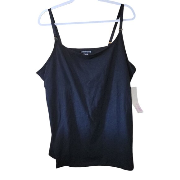 Motherhood Nursing Tank Top Plus Size 3X Black Adjustable Straps Cotton Spandex - Picture 1 of 9